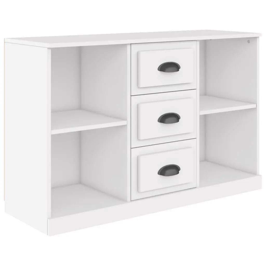 White Sideboard Cabinet Storage Buffet Engineered Wood Furniture Cupboard