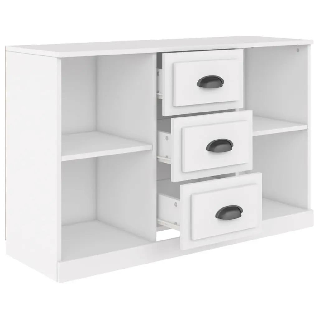 White Sideboard Cabinet Storage Buffet Engineered Wood Furniture Cupboard