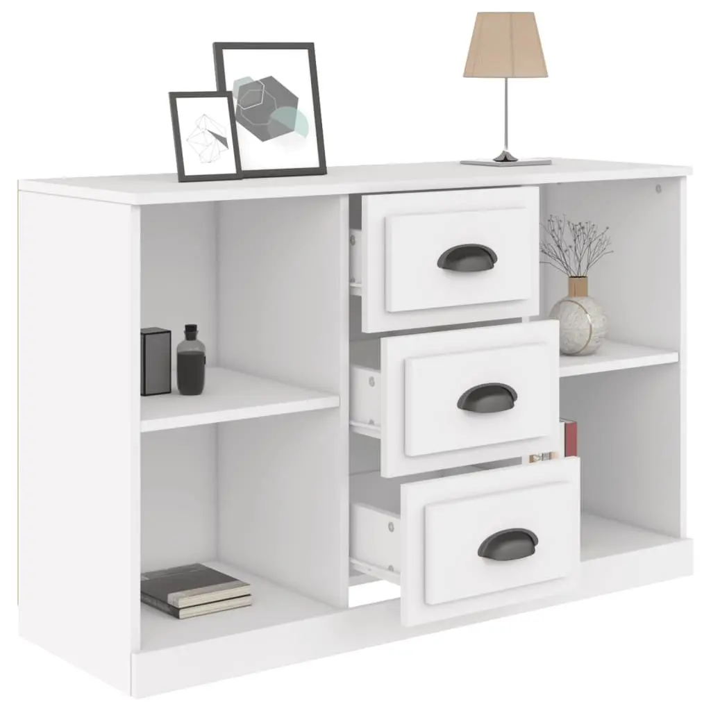 White Sideboard Cabinet Storage Buffet Engineered Wood Furniture Cupboard