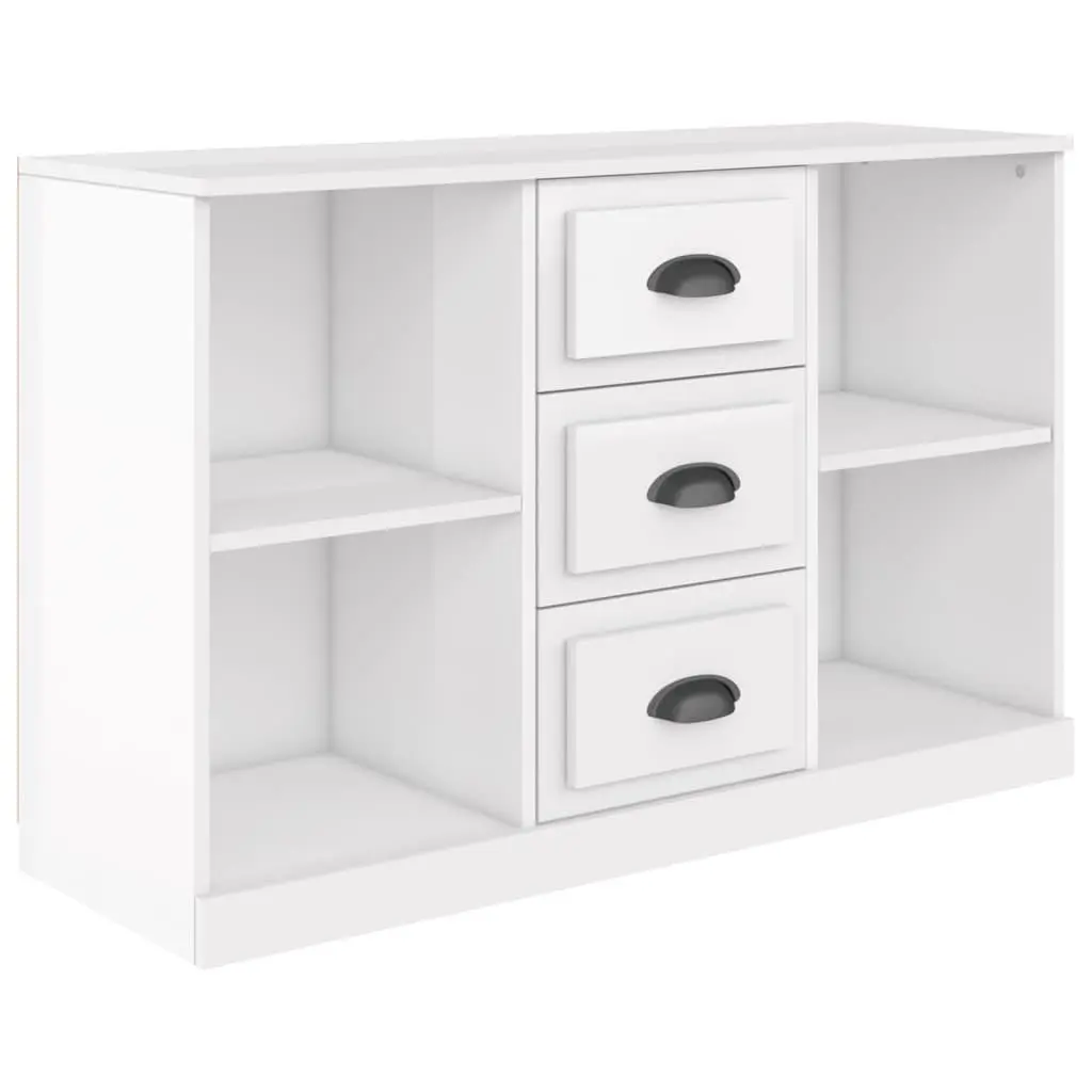 High Gloss White Sideboard Storage Unit in Engineered Wood