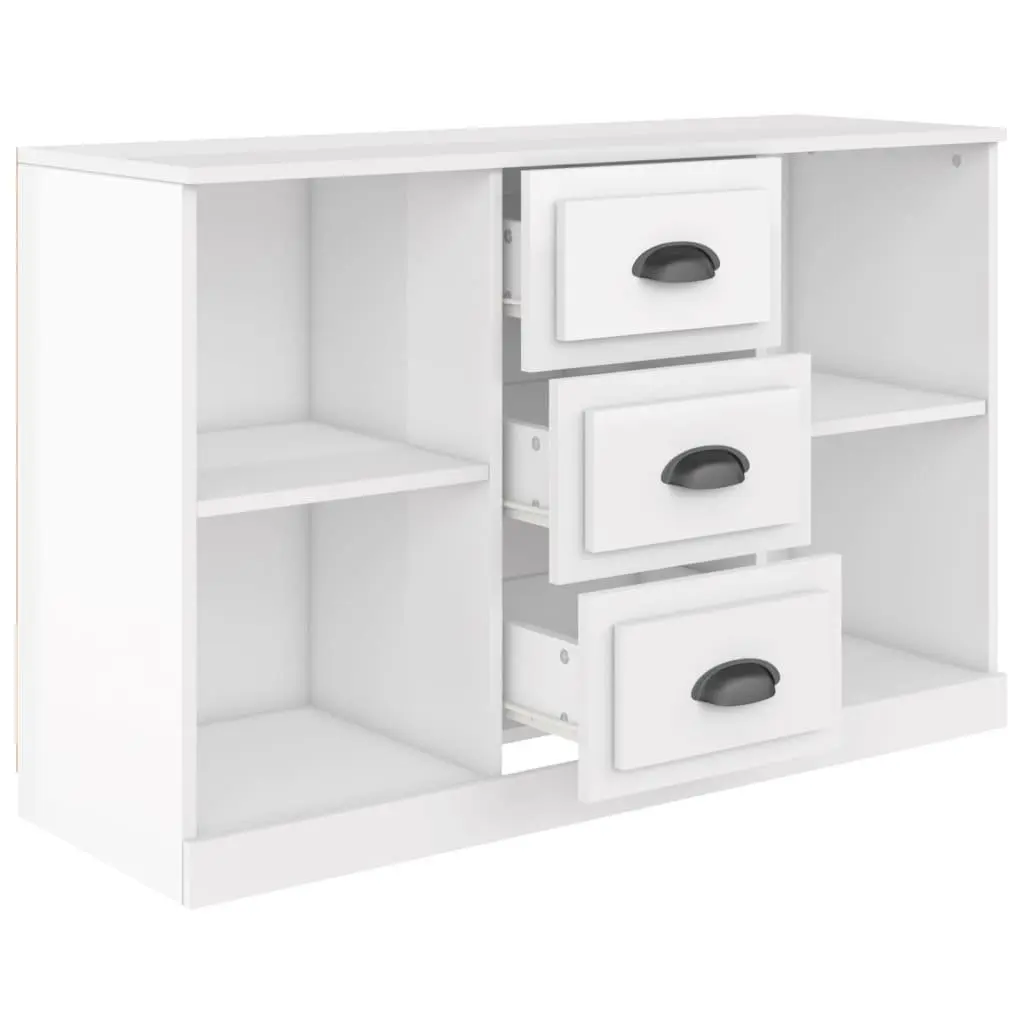 High Gloss White Sideboard Storage Unit in Engineered Wood