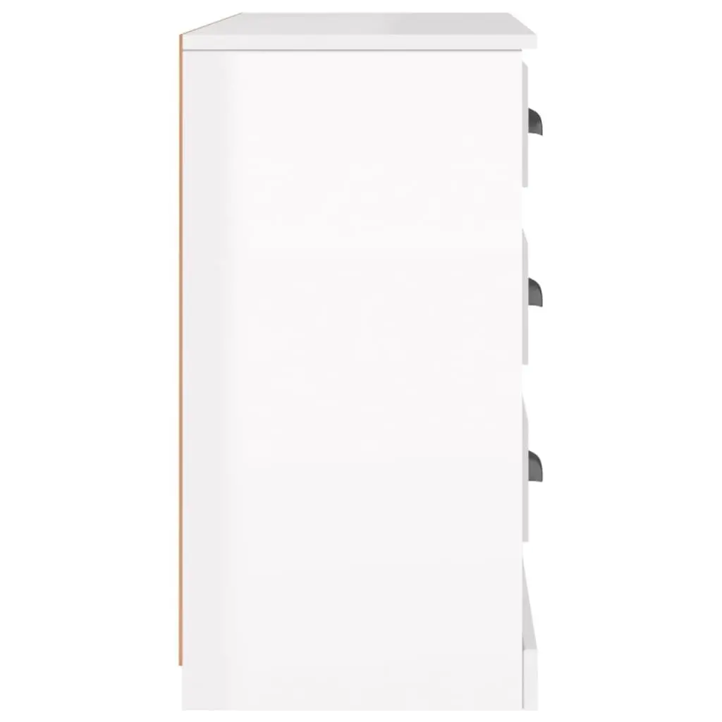 High Gloss White Sideboard Storage Unit in Engineered Wood