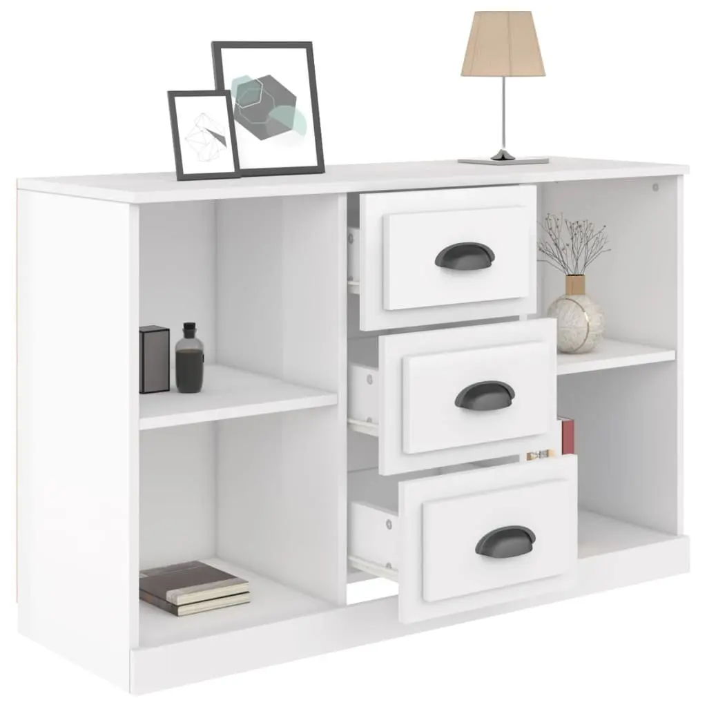 High Gloss White Sideboard Storage Unit in Engineered Wood