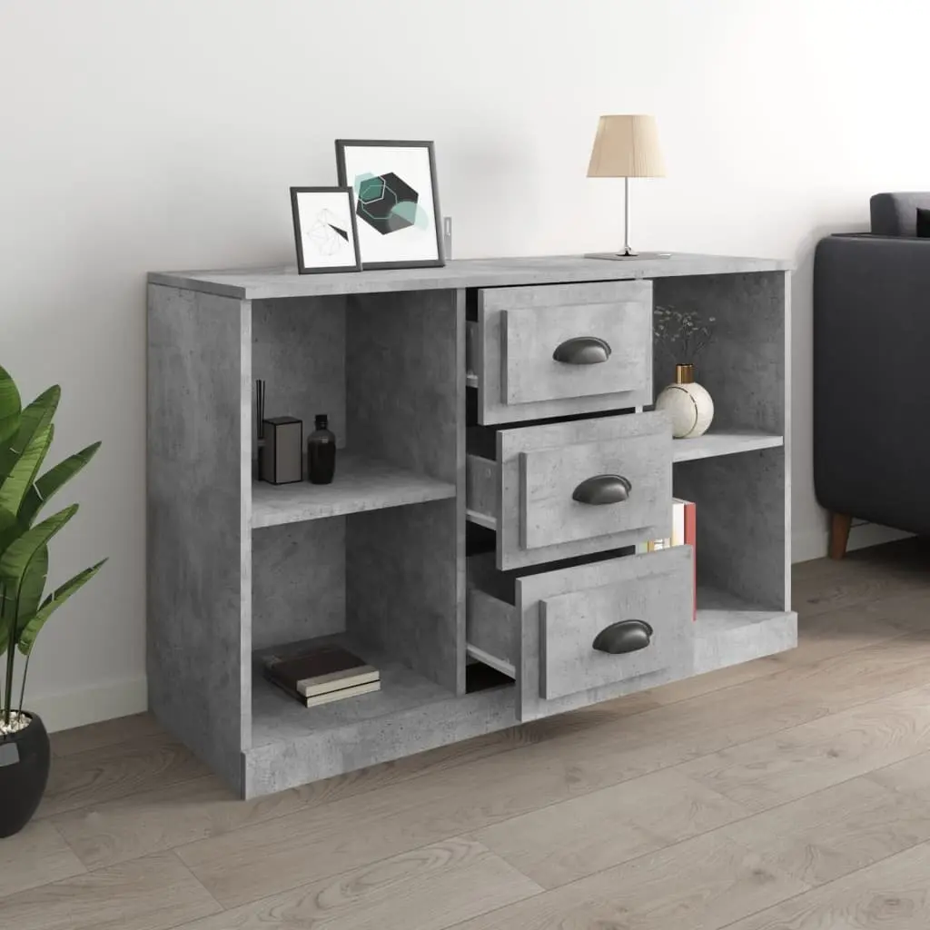 Sideboard Grey Engineered Wood Storage Cabinet Buffet Console Table
