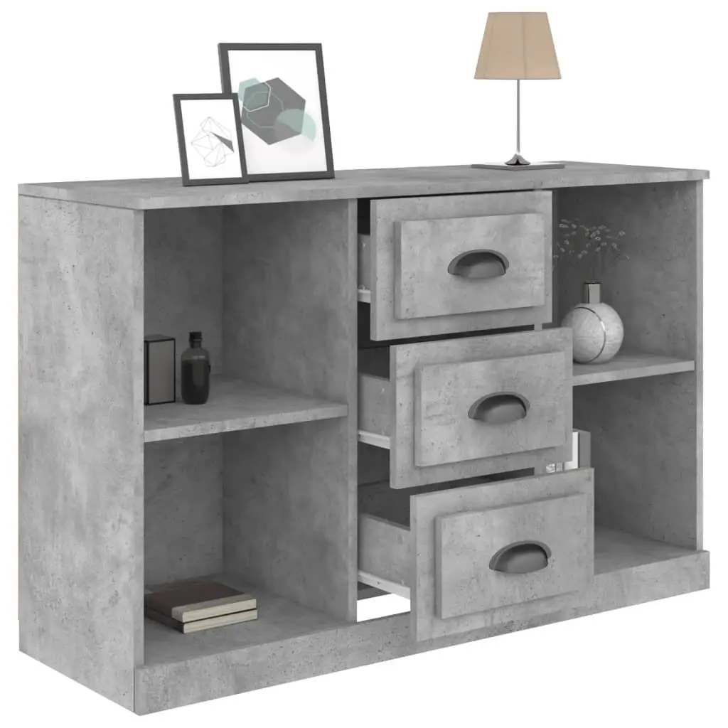 Sideboard Grey Engineered Wood Storage Cabinet Buffet Console Table