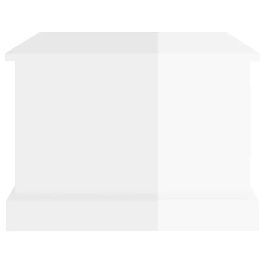 Coffee Table High Gloss White 50x50x35 cm Engineered Wood with Drawer Storage