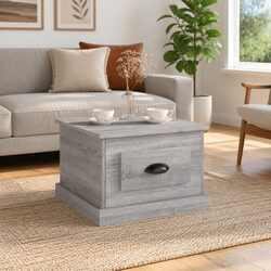 Grey Sonoma Coffee Table with Storage Drawer 50x50x35 cm