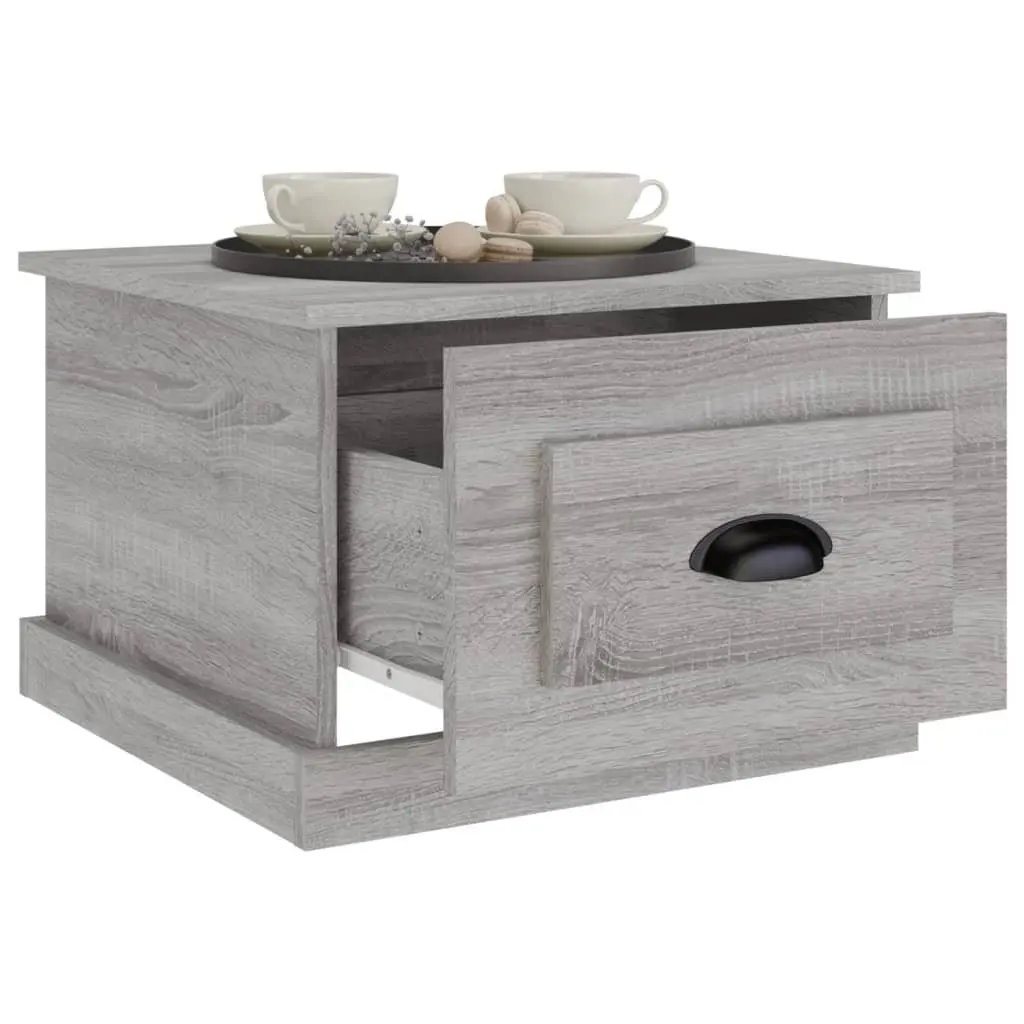 Coffee Table Grey Sonoma 50x50x35 cm Engineered Wood with Storage Drawer