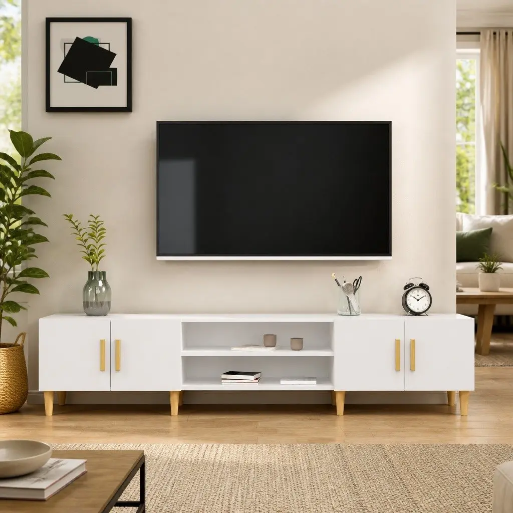 White TV Cabinet for Living Spaces