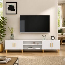 Elegant White TV Cabinet for Living Spaces