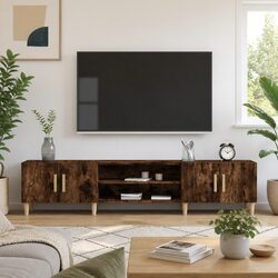 Brown Engineered Wood TV Cabinet for Modern Living