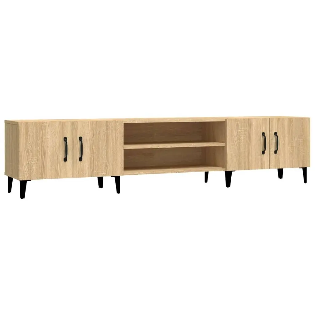 Brown Engineered Wood TV Cabinet with Storage Compartment