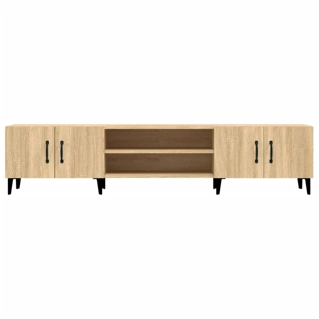 Brown Engineered Wood TV Cabinet with Storage Compartment