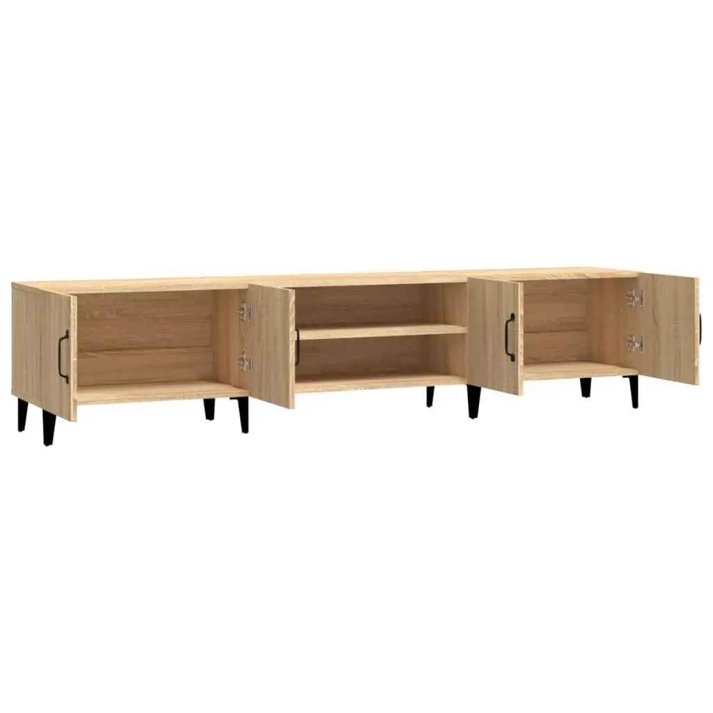 Brown Engineered Wood TV Cabinet with Storage Compartment