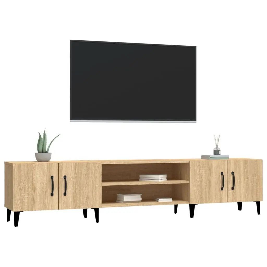 Brown Engineered Wood TV Cabinet with Storage Compartment