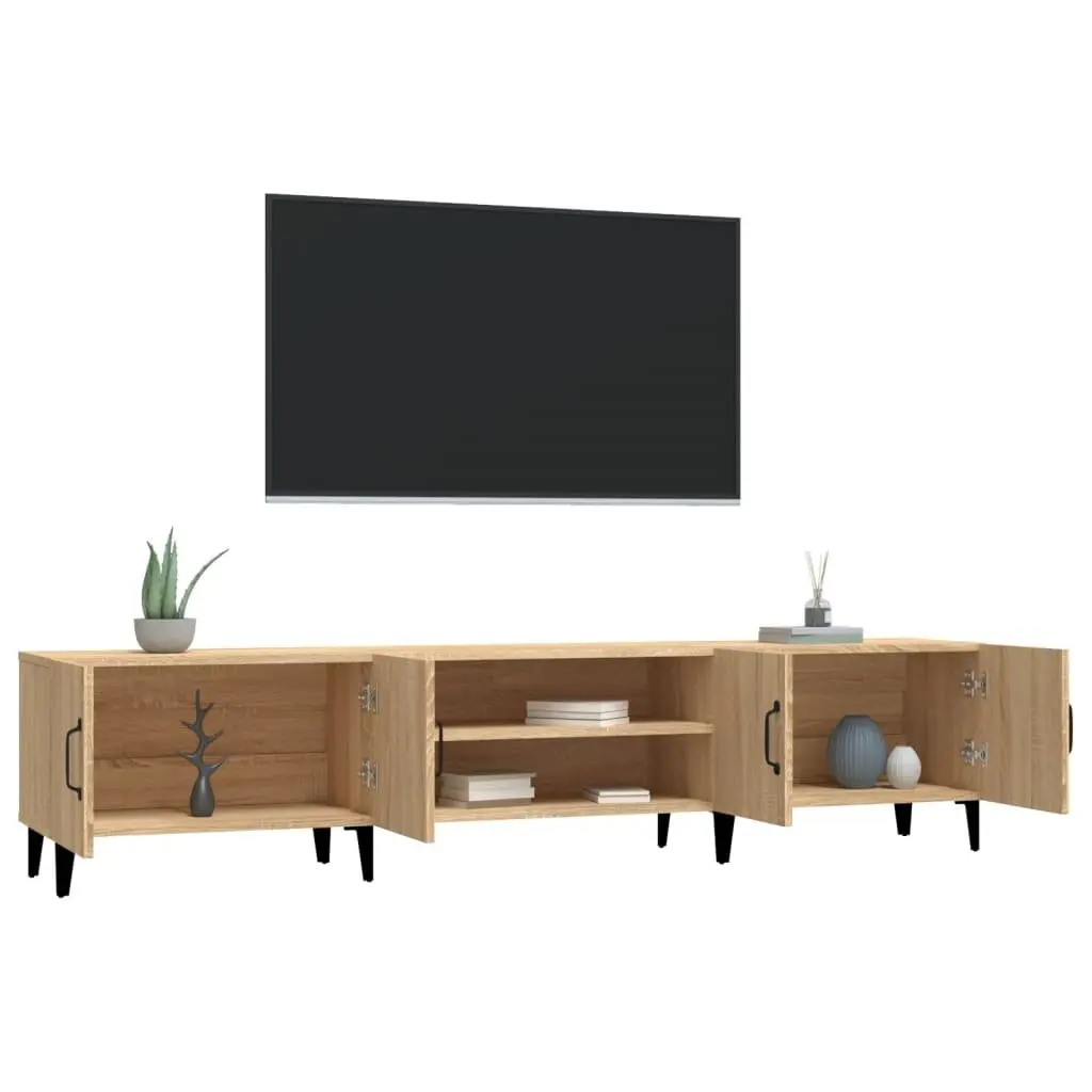 Brown Engineered Wood TV Cabinet with Storage Compartment