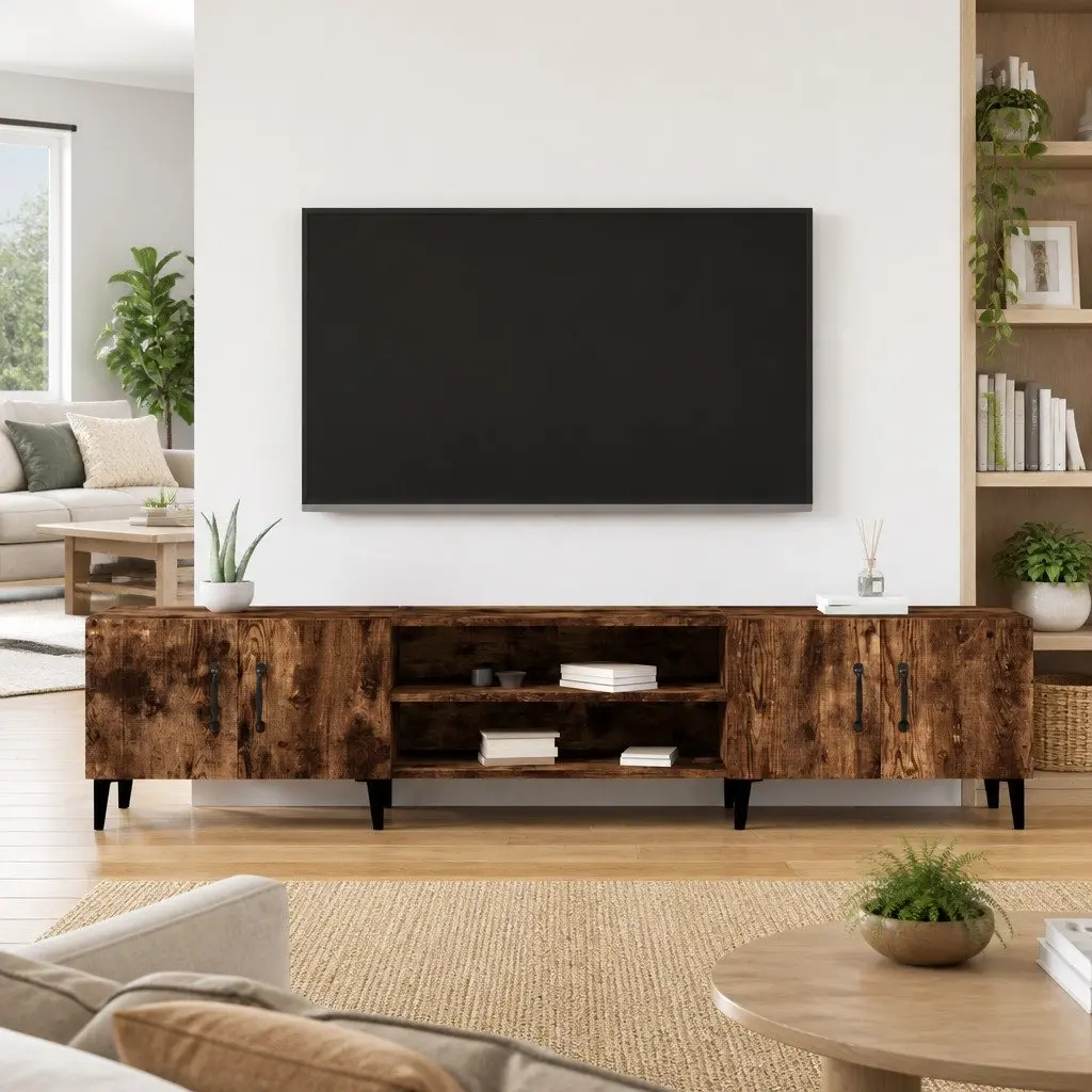 Brown Engineered Wood TV Cabinet 180x31.5x40 cm