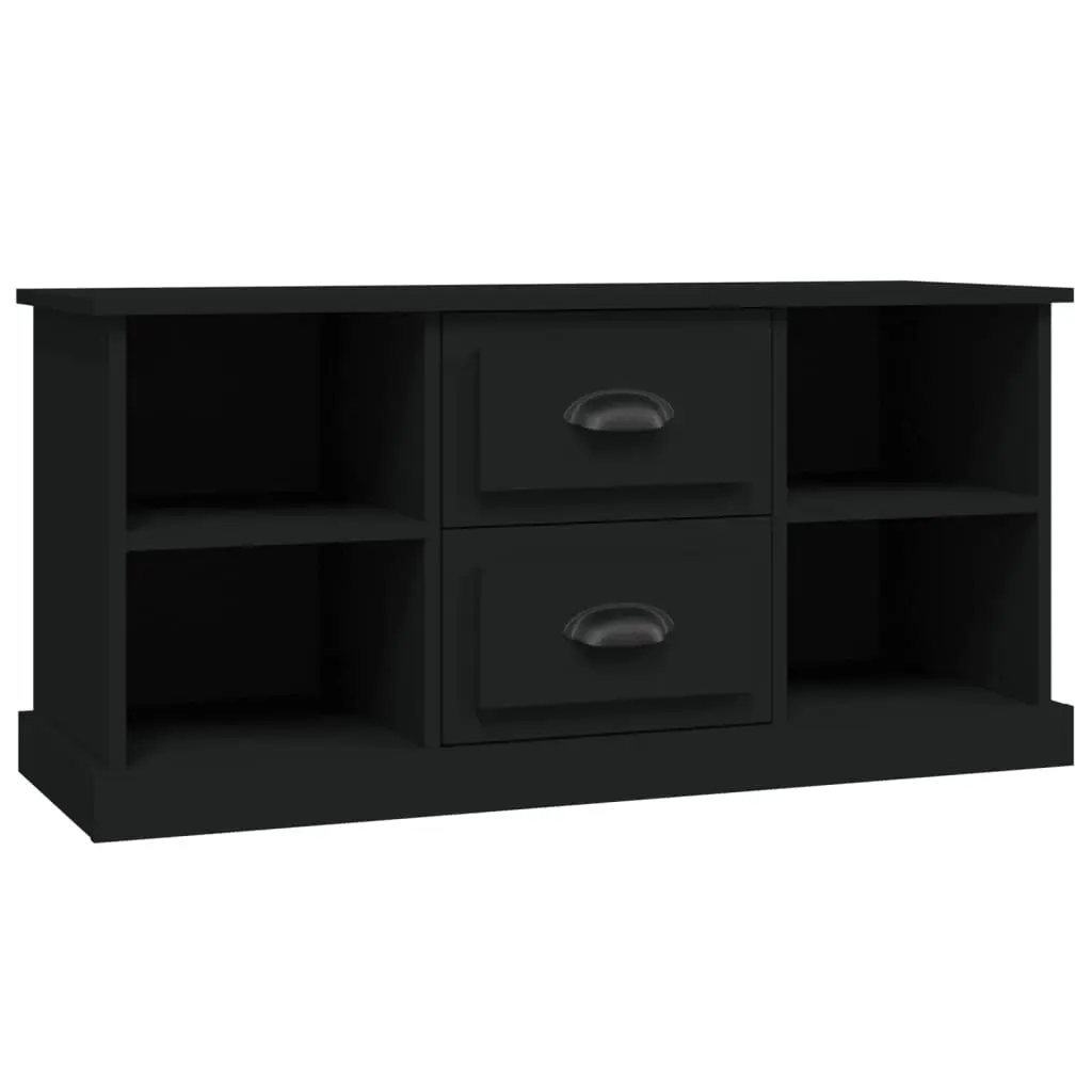 Black TV Cabinet with Drawers and Shelves