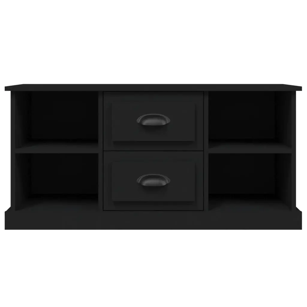 Black TV Cabinet with Drawers and Shelves
