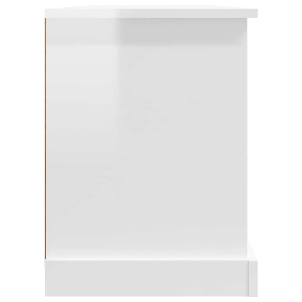 High Gloss White TV Cabinet with Drawers and Shelves