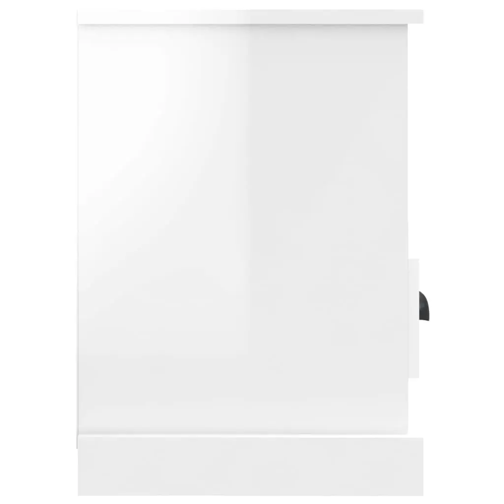 TV Cabinet High Gloss White 80x35x50cm Engineered Wood Storage Drawers
