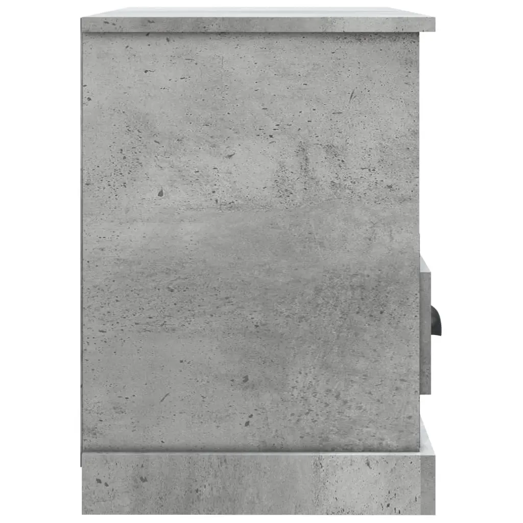 TV Cabinet Grey Engineered Wood 2 Drawers Open Compartments