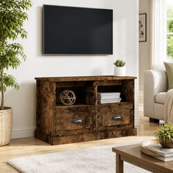 Stylish Brown Engineered Wood TV Cabinet with Storage