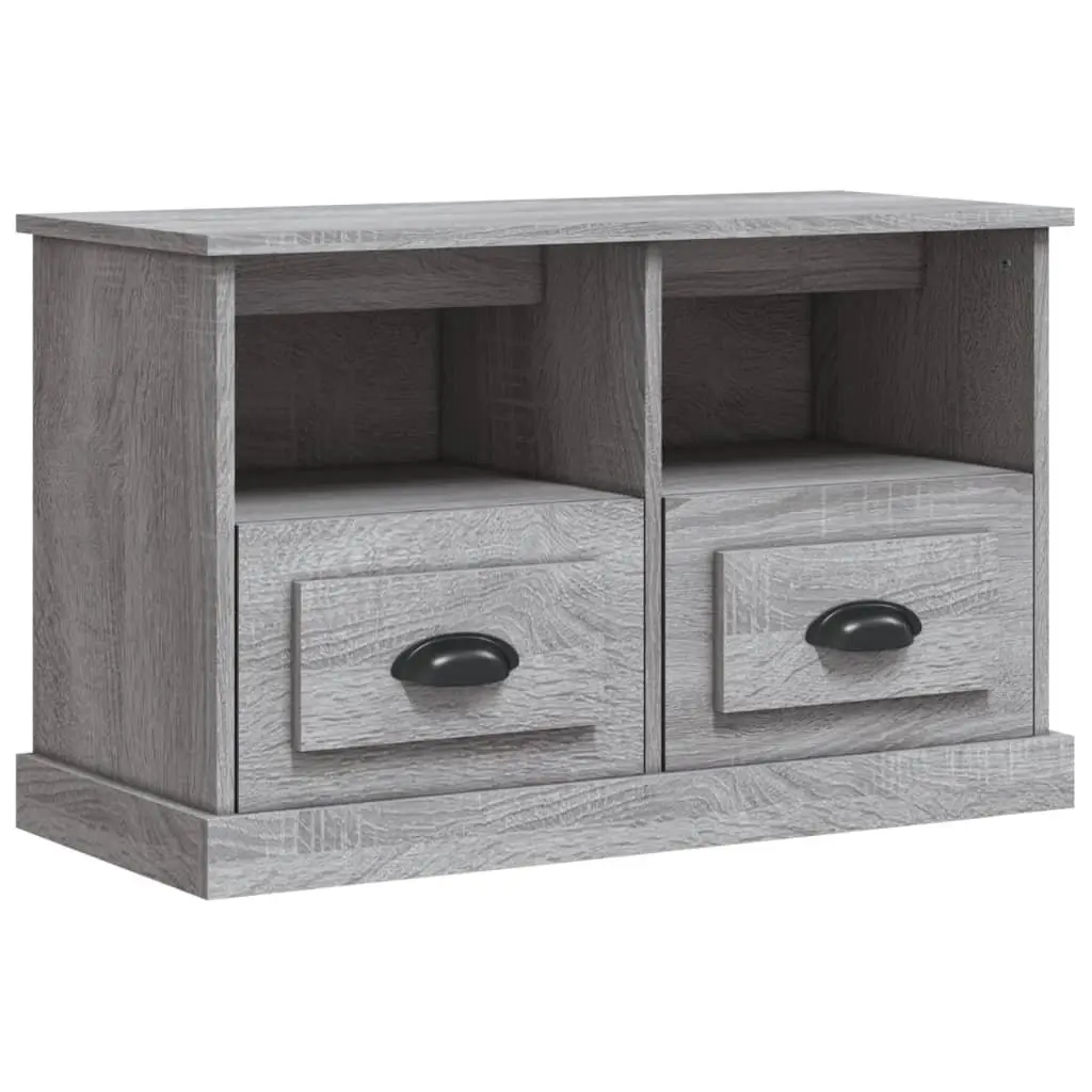 TV Cabinet Grey Sonoma 80x35x50cm Engineered Wood Storage Unit Drawers