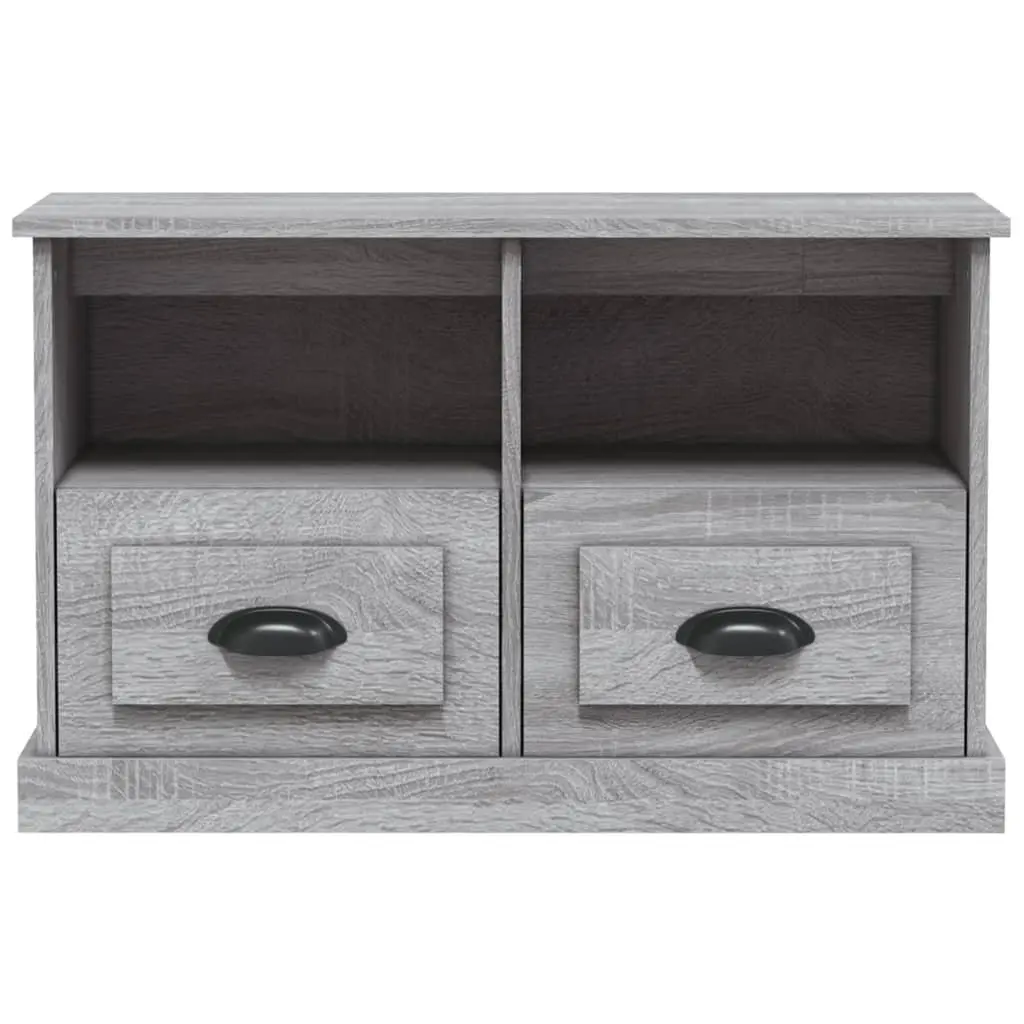 TV Cabinet Grey Sonoma 80x35x50cm Engineered Wood Storage Unit Drawers