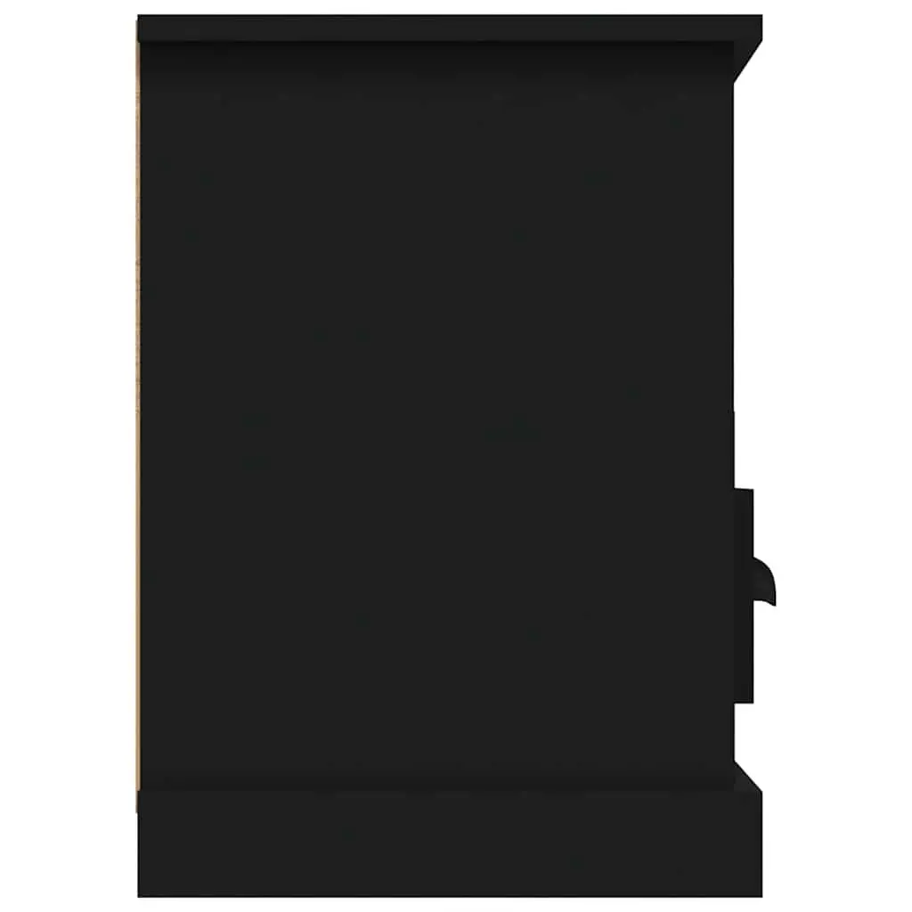 Black Engineered Wood TV Cabinet with Storage