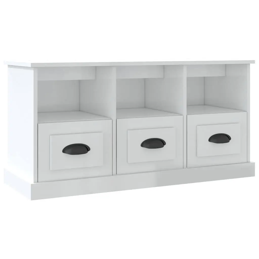 White High Gloss TV Cabinet with Storage 100x35x50cm