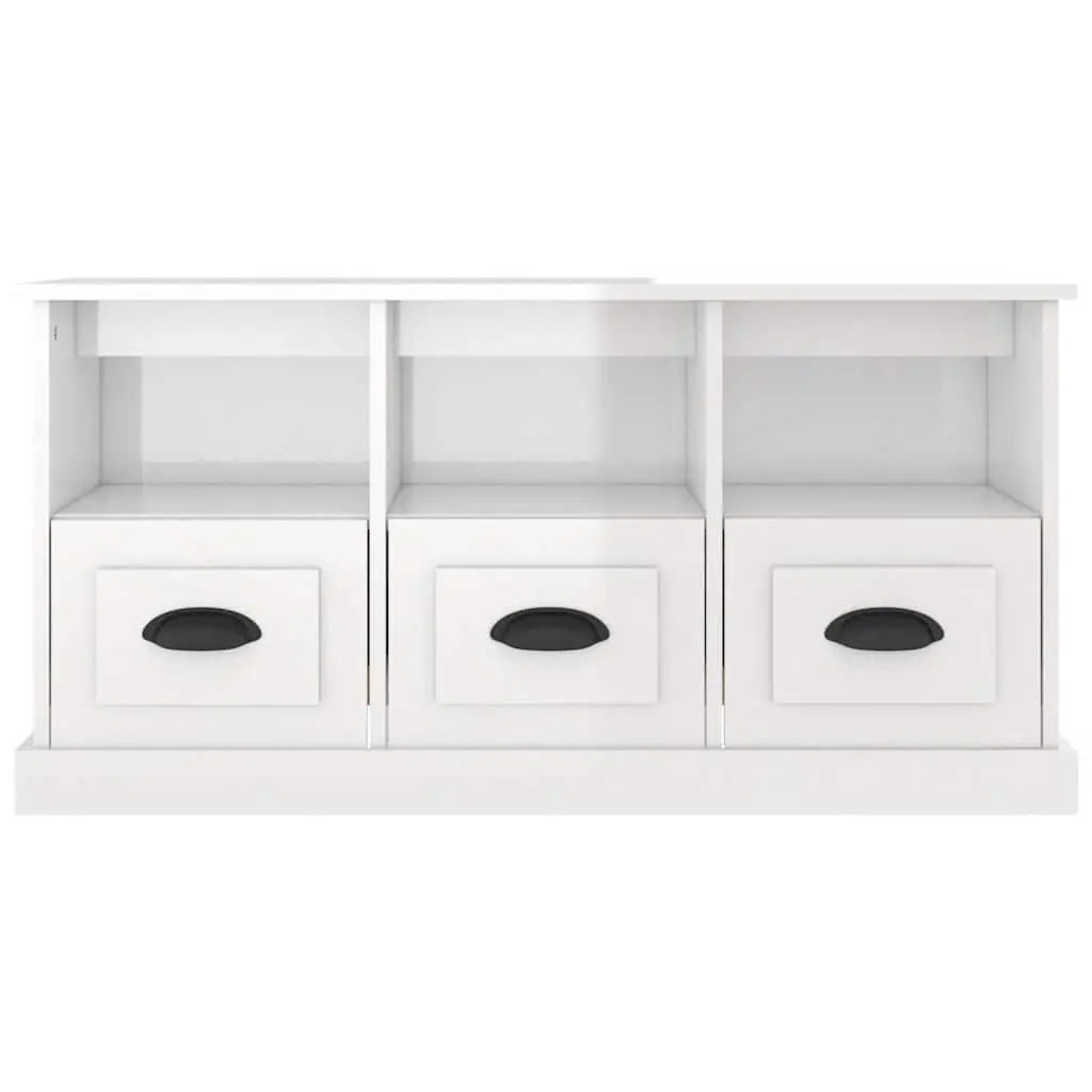White High Gloss TV Cabinet with Storage 100x35x50cm