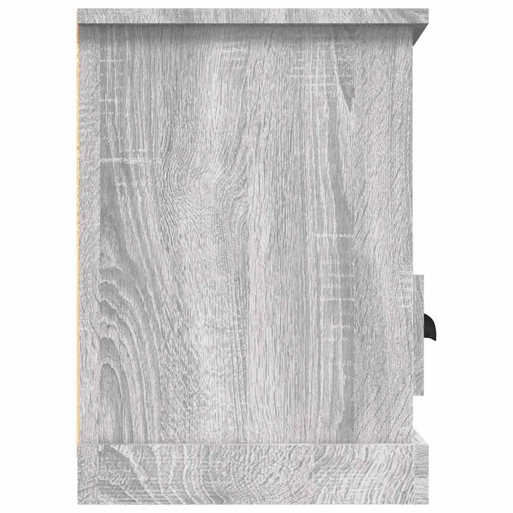 TV Cabinet Grey Sonoma Engineered Wood 100x35x50cm Storage Unit with Drawers Open Compartments