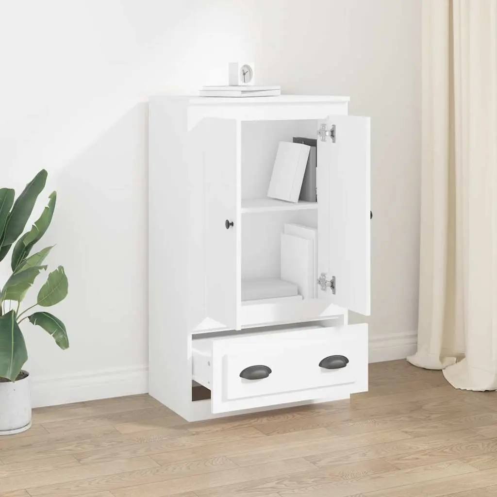 White Highboard Storage Cabinet 60x35.5x103.5cm