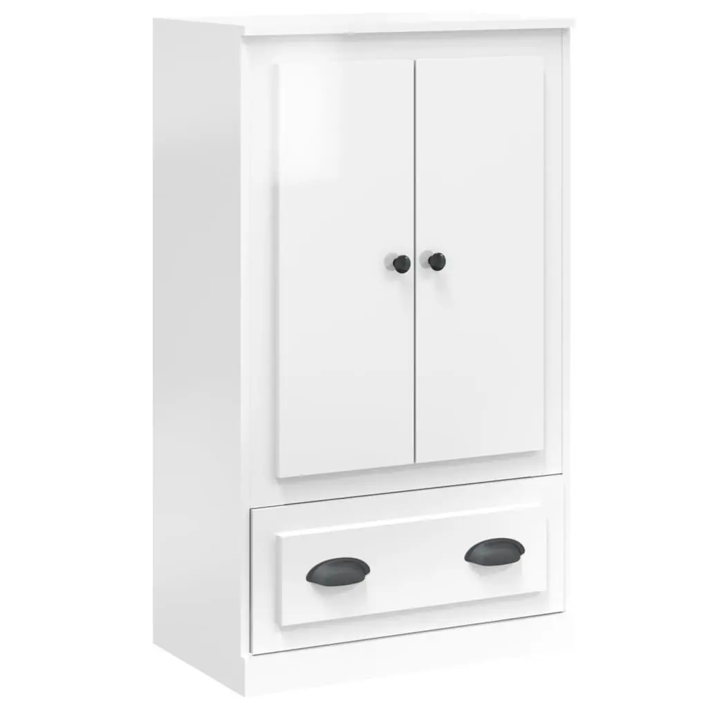 White High Gloss Storage Highboard Cabinet