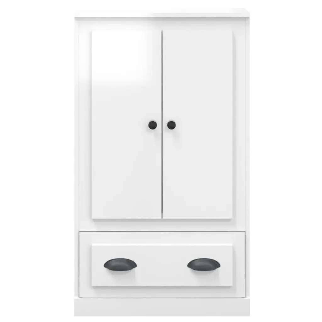 White High Gloss Storage Highboard Cabinet