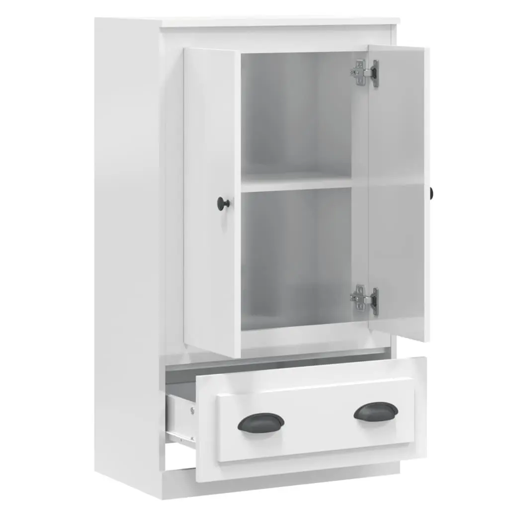 White High Gloss Storage Highboard Cabinet