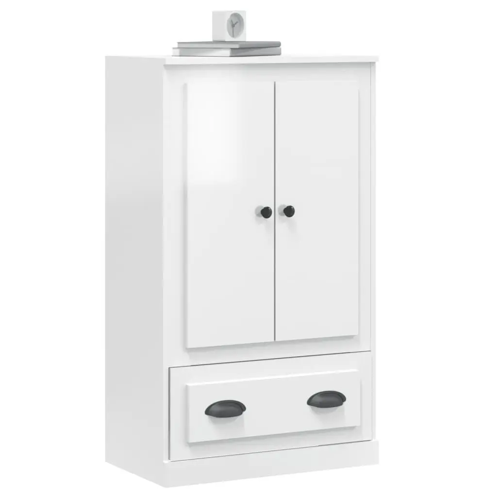 White High Gloss Storage Highboard Cabinet