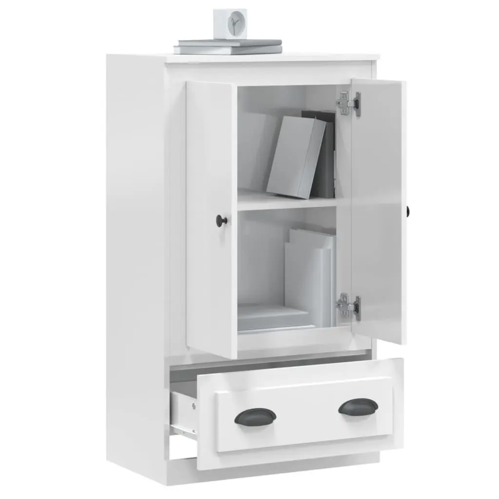 White High Gloss Storage Highboard Cabinet