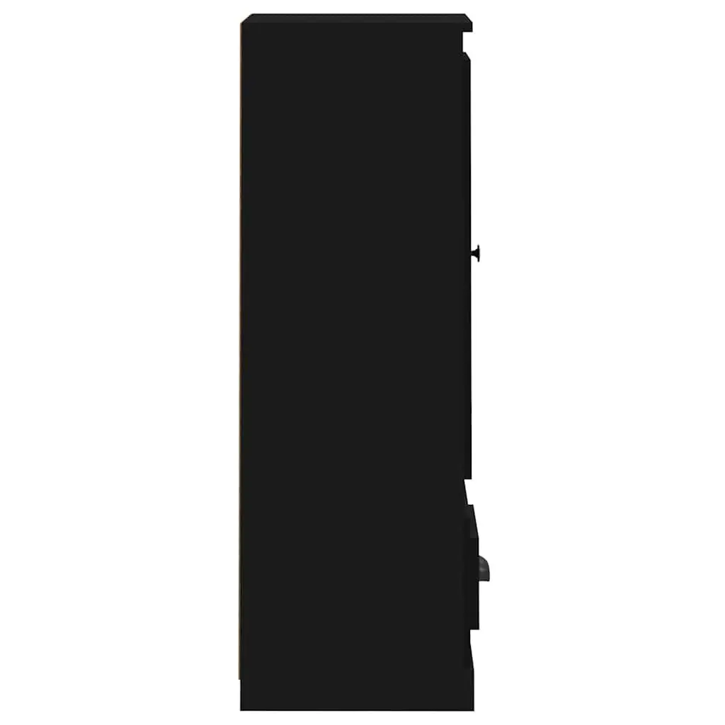 Black Highboard Sideboard Storage Cabinet