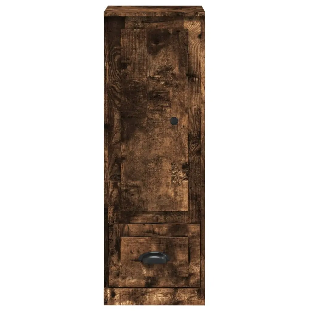 Brown Highboard Smoked Oak Storage Cabinet Sideboard Buffet Display Cupboard