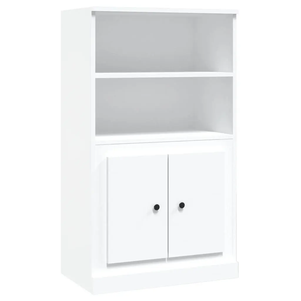 Highboard Storage Cabinet White Engineered Wood Sideboard Buffet Display Unit 60 x 35.5 x 103.5 cm