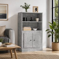 Grey Highboard Sideboard Storage Cabinet 60x35.5x103.5 cm