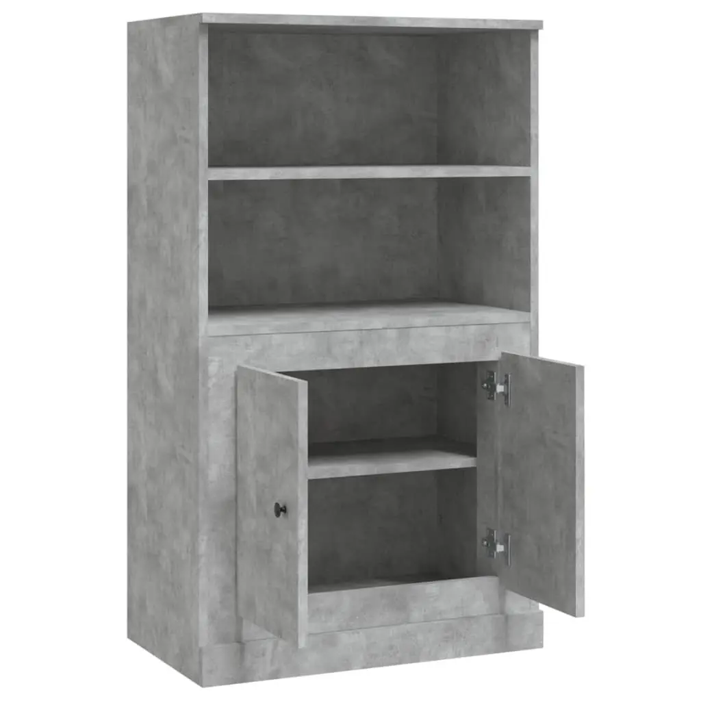 Highboard Sideboard Storage Cabinet Grey 60x35.5x103.5 cm Engineered Wood