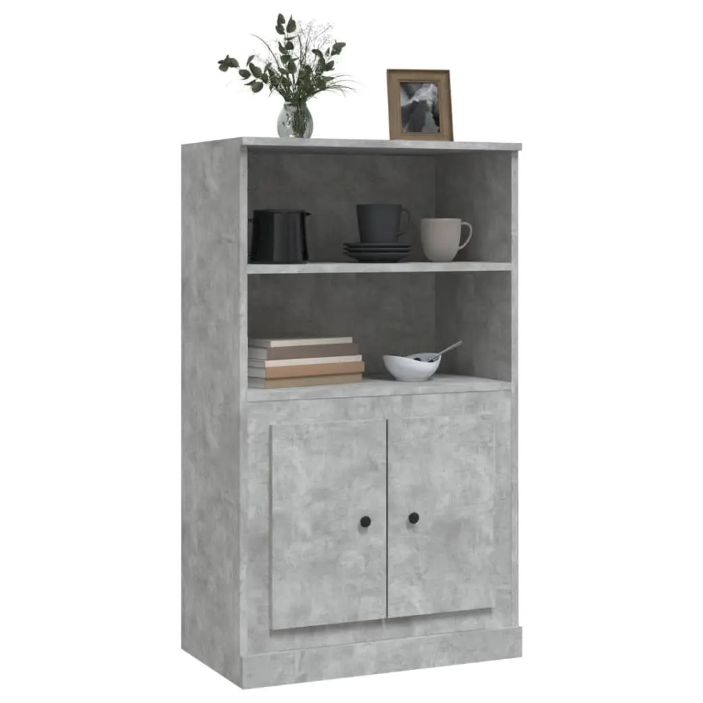 Highboard Sideboard Storage Cabinet Grey 60x35.5x103.5 cm Engineered Wood