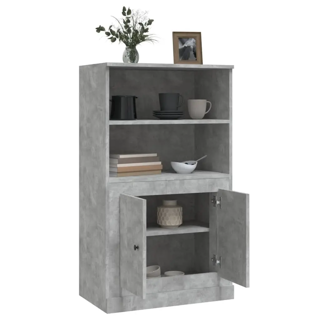 Highboard Sideboard Storage Cabinet Grey 60x35.5x103.5 cm Engineered Wood
