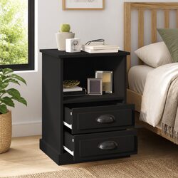Elegant Black Bedside Cabinets 2 Pcs for Cozy Spaces
