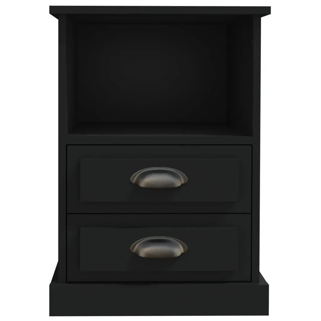 Bedside Cabinets 2 pcs Black 43x36x60 cm Nightstand Drawers Storage