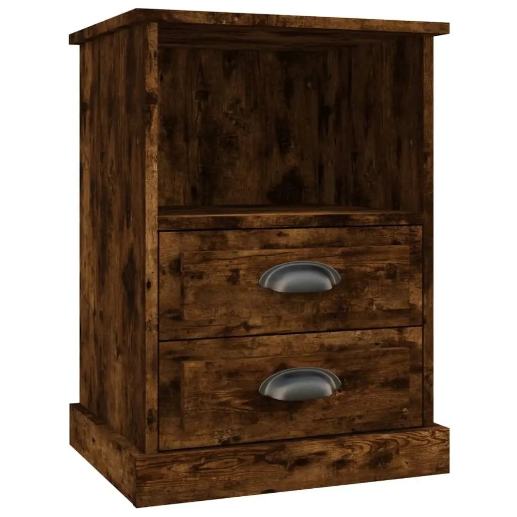 Bedside Cabinets 2 pcs Brown 43x36x60 cm Drawers Open Compartment Storage