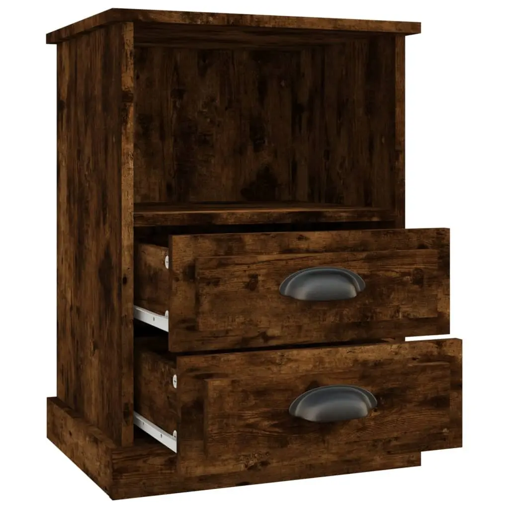 Bedside Cabinets 2 pcs Brown 43x36x60 cm Drawers Open Compartment Storage